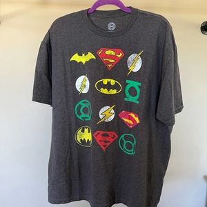 DC Comics Logo Tshirt 2XL SS Gray